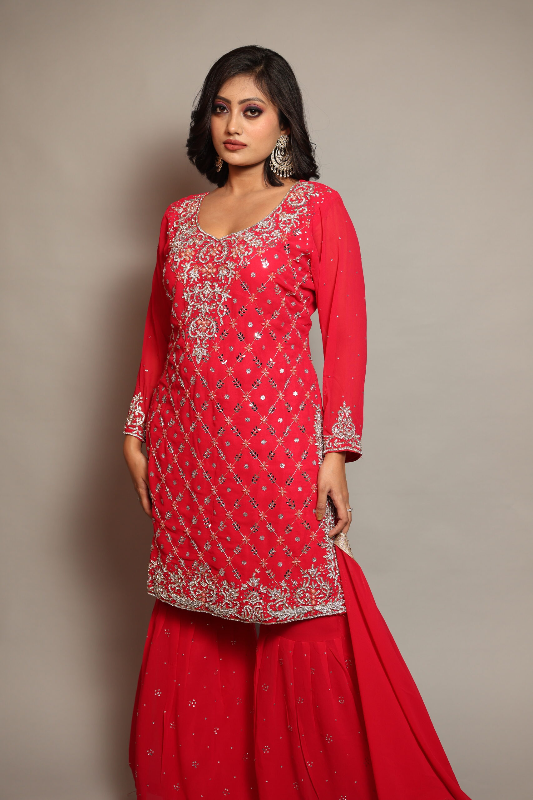 Royal Pink Sharara set