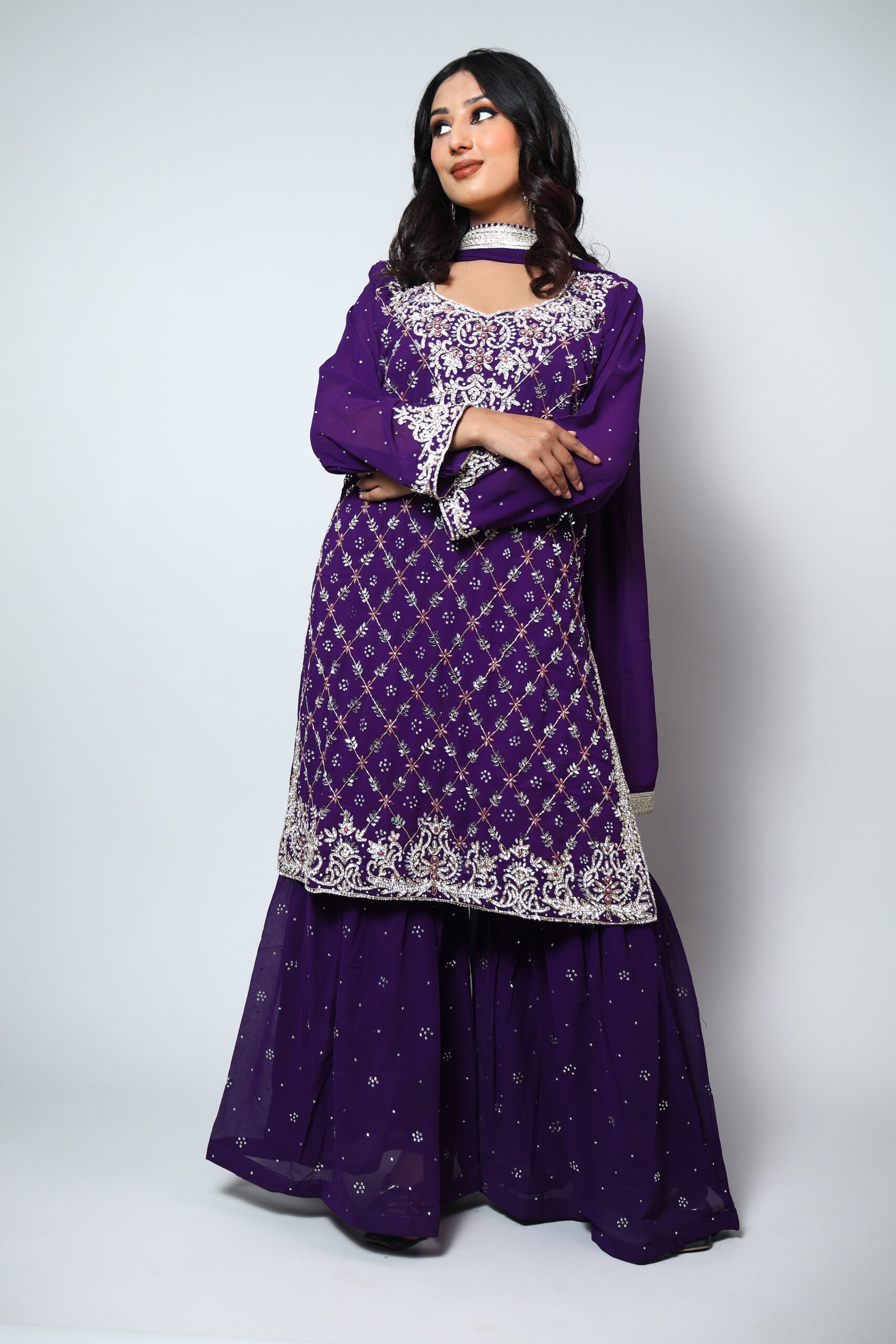 Royal Purple Sharara Set